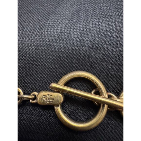 Ralph Lauren LRL Oval Link Necklace In Gold Tone - Picture 6 of 6